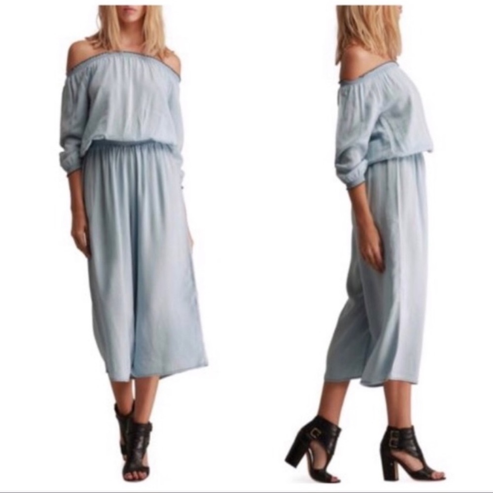 🌵 Walter Baker Blue Kaiser Off Shoulder Jumpsuit